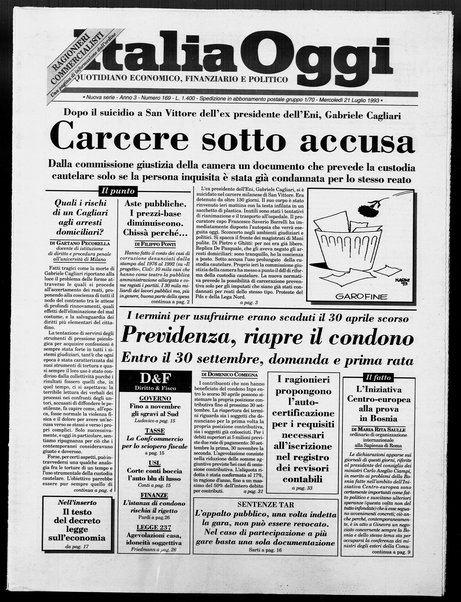 Italia oggi : quotidiano di economia finanza e politica